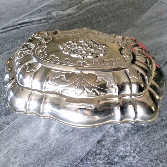 Vintage Vera Lucino Silver Plated Trinket Box - Picture 3 of 7